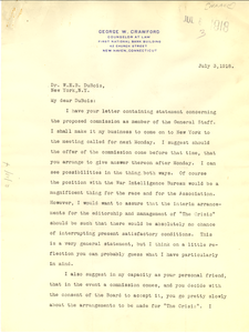 Letter from George W. Crawford to W. E. B. Du Bois