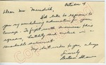 Beatrice Shaw to Mr. Meredith (4 October 1962)