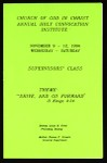 Annual Holy convocation of the Church of God in Christ (87th: 1994), institute supervisors' class program