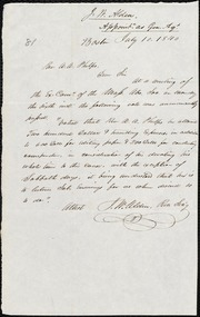 Letter to] Rev. A. A. Phelps, Boston, Dear Sir [manuscript