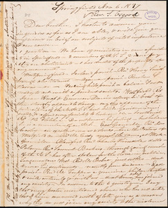 Letter from Samuel Osgood, Springfield, to Amos Augustus Phelps, Nov 6. 1837