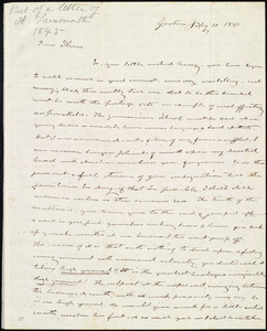 Incomplete letter from Amos Farnsworth, Groton, [Mass.], to Anne Warren Weston, July 20, 1845