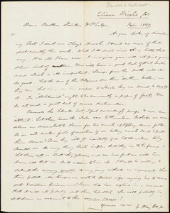 Letter from Elizur Wright, New York, to Amos Augustus Phelps, 1839 Feb[ruary]