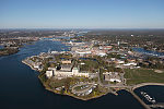 An October 2017 aerial view of Kittery, the southernmost city in Maine, across the Piscataqua River from Portsmouth, New Hampshire