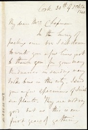 Letter to] My dear Mrs. Chapman [manuscript