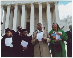 Digital image of Tulsa Race Massacre survivors before Supreme Court Building