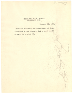 Memorandum from W. E. B. Du Bois to Robert Bagnall