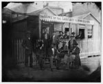 [Washington, D.C. Group of Sanitary Commission workers at the entrance of the Home Lodge]