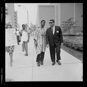 Philadelphia NAACP members picketing outside the 58th annual Boston convention