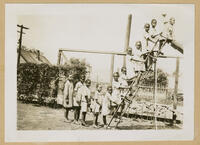 Girls Climb a Slide, circa 1930