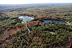 An October 2017 aerial view of the terrain, including wide spots in the Saco River, near Saco and Biddeford, Maine