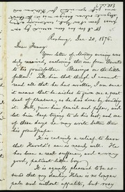 Letter to] Dear Fanny [manuscript