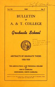 Bulletin of A. & T. College Graduate School [1958-1959]