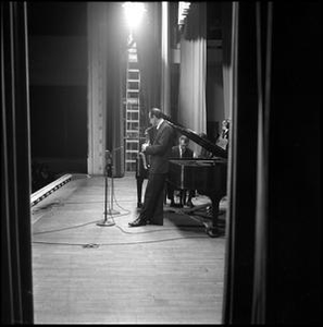 Dave Brubeck Quartet performing, taken from left wing