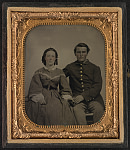 [Unidentified soldier in Union uniform and his wife]