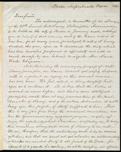 Thumbnail for Letter from Lydia Maria Child, Boston, Massachusetts, October 1861