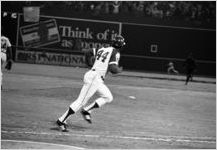 Hank Aaron starts his home run trot after hitting home run 715, 1974