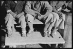 Detail of clothes of children of Negro sharecropper who will be resettled on Transylvania Project, Louisiana. Note the cloth shoelaces