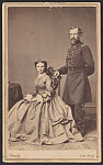 [Lieutenant Colonel George Armstrong Custer of 2nd Regular Army Cavalry Regiment and 5th Regular Army Cavalry Regiment in uniform with wife, Elizabeth (Libbie)]