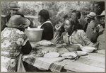 Yanceyville (vicinity), N.C. An outdoor picnic being held during the noon intermission of a meeting of ministers and deacons of the Negro church