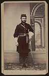 [First Lieutenant George W. Ackles of Co. G, 108th U.S. Colored Troops Infantry Regiment and 2nd U.S. Volunteers Infantry Regiment in uniform with sword]