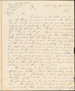 Letter from Abby Hadassah Smith and Julia E. Smith, Glastonbury, [Connecticut], to William Lloyd Garrison, 1837 April 14th