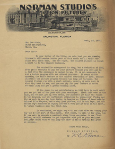 Letter: Arlington, Florida to Ben Stein, Macon, Georgia, 1927 Oct. 15