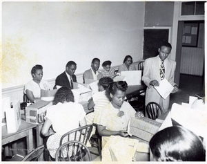 T. W. Stanback and Students in Class at Storer College, Harpers Ferry, W. Va.