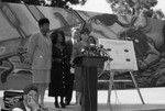 Teresa Hughes at an Outdoor Lectern, Los Angeles, 1993