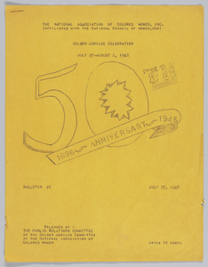 The National Association of Colored Women, Inc., bulletin #1 Golden Jubilee Celebration, July 27- August 2, 1946