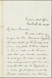 Letter to] My Dear Garrison [manuscript