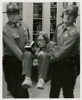 Black student solidarity protest in Wilbur Cross Library