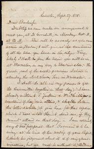 Letter from Samuel May, Leicester, [Mass.], to Charles Calistus Burleigh, Sept. 27, 1858