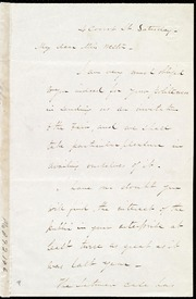 Letter to] My dear Miss Weston [manuscript