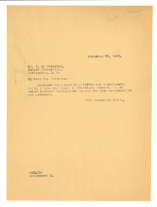 Letter from W. E. B. Du Bois to Howard University