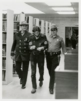 Black student solidarity protest in Wilbur Cross Library