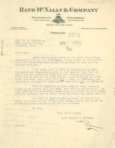 Letter from Adam E. Patterson to W. E. B. Du Bois