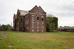 Derelict building at the Mississippi Industrial College historical site in Holly Springs, Mississippi