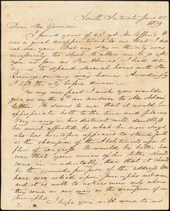 Letter from Samuel Joseph May, South Scituate, [Massachusetts], to William Lloyd Garrison, 1839 June 25