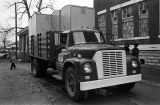 Truck carrying portable toilets parked by Brown Chapel AME Church in Selma, Alabama, on Bloody Sunday.