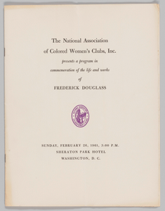 National Association of Colored Women's Clubs, Inc., program in commemoration of the life and works of Frederick Douglass