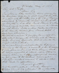 Letter from Marshall L. Scudder, Boston, to Amos Augustus Phelps, May 5 1846