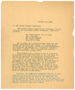 Letter from W. E. B. Du Bois to Crisis Finance Committee