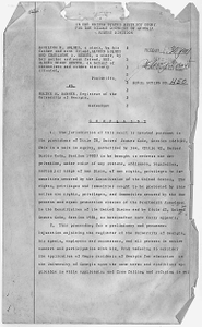 Complaint from Hamilton E. Holmes and Charlayne A. Hunter vs. Walter Danner, Registrar of the University of Georgia