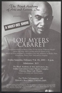 Flyer: The Lou Myers Cabaret