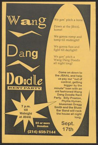 Flyer: Wang Dang Doodle Rent Party