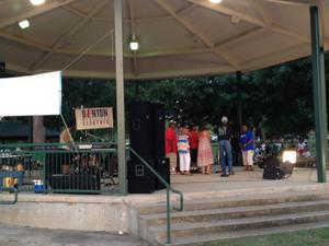 People under pavilion at Juneteenth celebration