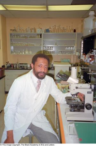 Photograph of Dr. Edison Fowlks in his biology lab #2