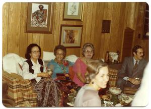 Women Seated at Christmas Party