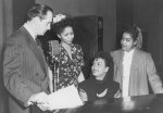 [Frederic March and Hazel Scott (at the piano) on the National Urban League's Salute to Freedom, honoring African American military personnel, NBC Radio]
